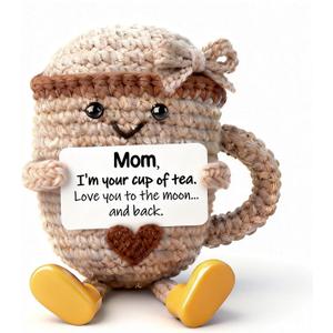 Birthday Mothers Day Gift for Mom Wife Grandma,Crochet Tea Cup, Small