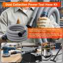 10FT Hose for Shop Vacuums with 6 Adapters - Universal Dust Collection Hose for 2-1/2" Shop Vacs, Fits De-Walt, Milwaukee, Rid-gid Woodworking Power Tools by TOMOON