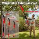 2-In-1 Cordless Electric Pole Saw for Tree Trimming, 8 Inch Chainsaw with 2 x 4.0Ah, 21V Brushless Pole Saw Battery Powered Tree Trimmer 16 FT Max Reach for Tree Trimmer Limb Branch Cutter Pruner