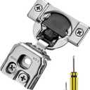 Ravinte 60 Pack 30 Pair 1-1/4 inch Overlay Soft Close Kitchen Cabinet Hinges Stainless Steel Adjustable Kitchen Hinges Satin Nickel Cabinet Hardware