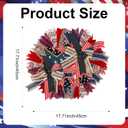 4th of July Red White Blue Glitter Stars Patriotic Wreath for Front Door, Dependence Day 250th Anniversary Patriotic Wreath with Burlap Bow for Farmhouse Outdoor Holiday Decoration