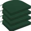 Wellsin Outdoor Chair Cushions for Patio Furniture, 3-Year Color Fastness Patio Chair Cushions Set of 4, Water Resistant Round Corner Outdoor Seat Cushions 17"X16"X2", Forest Green