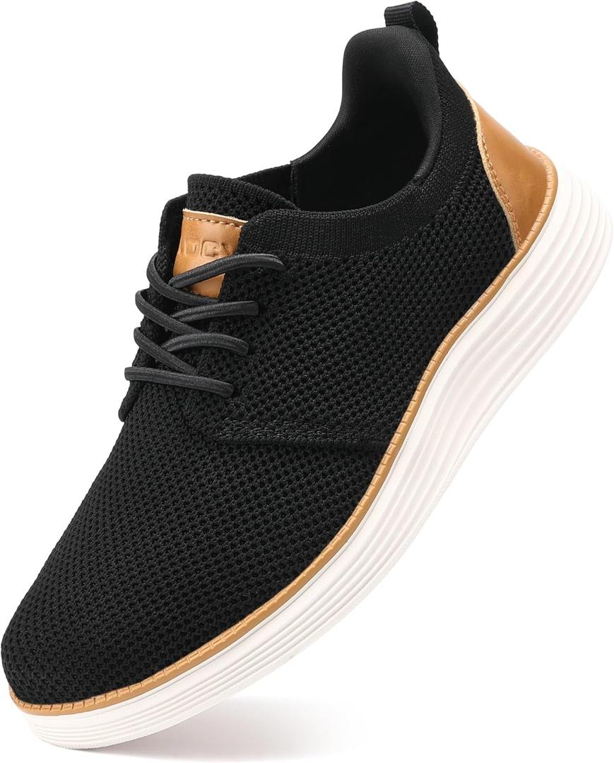 VILOCY Boy's Slip On Casual Dress Sneaker Hands Free Fashion Shoes Comfortable Oxfords Mesh Tennis Breathable School Uniform Formal Church Shoes(Toddler/Little Kid/Big Kid) (Black)