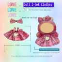 Outfits Clothes for 17cm Dolls, Accessories Overall Outfit Set for 17cm Dolls(No Doll) (Dolly Dusk Pink)
