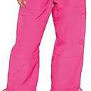 DISCIPBUSH Cargo Pants Women Baggy - Parachute Pants for Women, Rave Pants Y2K Pants, Festival Outfits for Women, XL