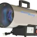 Flame King 60,000 BTU Portable Propane Forced Air Heater Outdoor Great for Jobsite, Construction, Garage, Patio, Stainless Steel