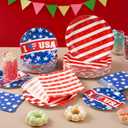 JOYIN 200 Pcs July 4th Plates & Napkins Patriotic Party Supplies, American Flag Patriotic Paper Plates Napkins, 4th of July Memorial Independence Day Party Tableware Decoration Supply, Serve 50