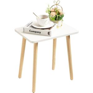FORAOFUR Small Side Table, Modern Wood Mini Coffee Table, Easy Assembly Compact End Table for Living Room Bedroom Sofa, Minimalist White Accent Furniture for Small Spaces