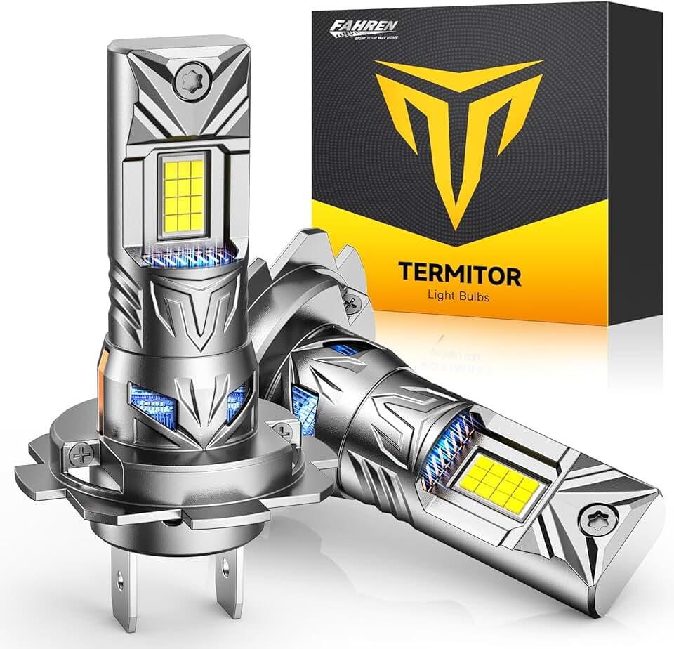 Termitor 𝐋𝐚𝐭𝐞𝐬𝐭-𝐆𝐞𝐧 H7 Led Bulb, 𝟖𝟎,𝟎𝟎𝟎𝐋𝐌 H7LL 24 Dual‑Sided High‑Focus CSP LED Chips, Canbus Ready, Superior Heat Dissipation, 𝟗𝟎,𝟎𝟎𝟎Hrs Lifespan Fog, IP68 Waterproof, 2 Pack