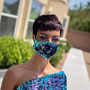 SisBroSis Summer Style Pixie Cut Human Hair Wigs for Black Women Short Layered Pixie Haircut Wigs With Bangs Reddish 99J Color for Daily Use Glueless Brazilian Virgin Human Hair Wig