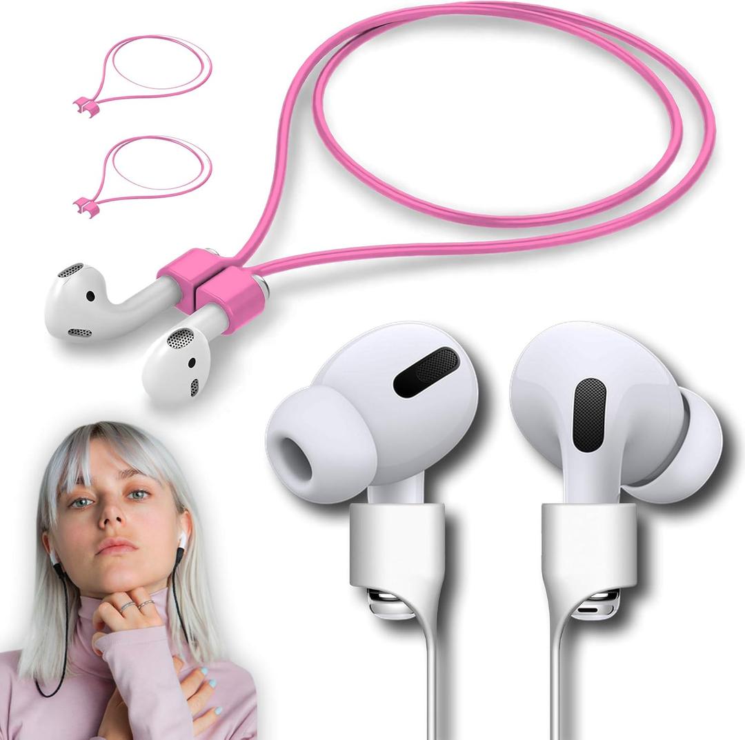 3 x Ultra Strong Magnetic Airpod Pro Strap Anti-Lost Cord Sports Lanyard Compatible with Airpods 3rd 2nd Generation Pro 3 2 1 (3 Pink)
