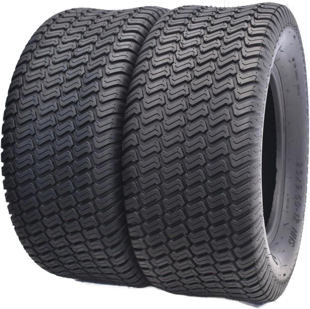 Dayrim 23x9.50-12 Lawn Mower Tires, Set of 2, 4-Ply Tubeless Turf Tread, for Garden Tractor & Riding Mower
