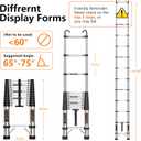 Telescoping Ladder 16.5 FT Stainless Steel Extension Ladder with 2 Detachable Hooks, Portable Multi-Purpose Collapsible Telescope Ladder for Home,RV,Outdoor Work, 330lbs Max Capacity