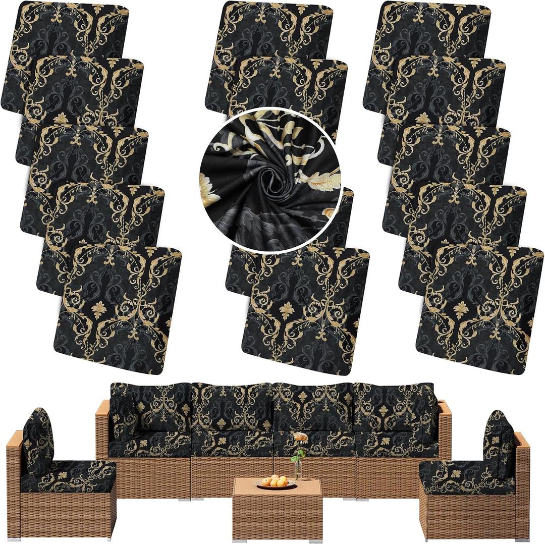 SUKAIKEQA Outdoor Cushion Covers Set,8PCS Patio Furniture Couch Seat Slipcovers, Replacement for Sofa Sectional Chair(Cover Only)