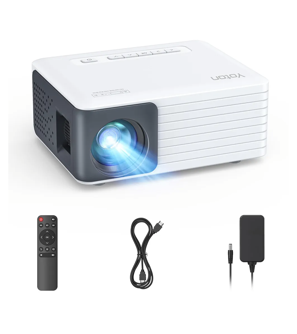 YOTON Mini Projector, Portable Phone Projector 1080P Supported, 6000 Lumens Brightness Home Projector Y3 Compatible with Fire Stick, HDMI, USB, PS5, Xbox, iOS, Android, Laptop