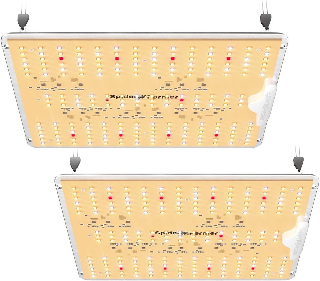 Spider Farmer 2025 New SF1000D 2Pack LED Grow Light with Samsung LM301B Diodes Deeper Penetration & IR Lights Full Spectrum Growing Lamps for Indoor Plants Seedlings Vegetables Flowers 2x4 Grow Tent