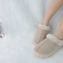 DCLTD Fluffy House Slippers for Women Men Bedroom Shoes Cozy Warm Slip on Indoor and Outdoor Winter Platform Shoes Super Soft Cloud Slippers Christmas Gifts (8.5, Fur Beige)