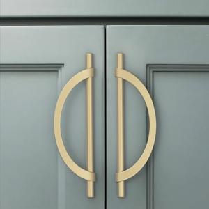 Amerdeco 10 Pack Brushed Gold Cabinet Pulls, 7.5 Inch(192MM) Hole Centers, Kitchen Cabinet Handles, Hardware, Drawer Pulls