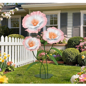 Giant Fake Flowers 5.77FT Spring Champagne Large Paper Flowers 3D Artificial Floral Wedding Decorations for Birthday Party Outdoor Banquet Event Home Backdrop Decor Pink