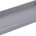 MAONAME Gray Bathroom Tray, Plastic Vanity Tray, Long Narrow Countertop Trays with Handles, Perfume Organizer Trays for Dresser, Bathroom Accessories, 13.8" x 6" x 1.57"