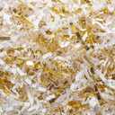 Mefleet 2 LB Crinkle Cut Paper Shred Filler White & Gold Crinkle Shredded Paper for Gift Box - Gift Basket Bag Filler - Grass Cushion Stuffing for Christmas Holiday Packaging Wrapping