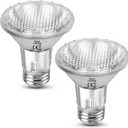 Par20 Bulbs, 2 Pack 120V 50W Halogen Flood Light Bulbs, E26 Medium Base, Dimmable, Long Lasting Life, 2800K Warm White, High Output Par20 Halogen Light Bulbs for Range Hood Light Replacement