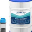 TidyMister C900 Pool Filter Cartridge Replacement, Compatible with Hayward C900, CX900RE, Pleatco PA90, Unicel C-8409, Filbur FC-1292, Sta-Rite Posi-Clear PXC-95, 90 sq.ft, 17 3/8" x 8 15/16", 4Ct