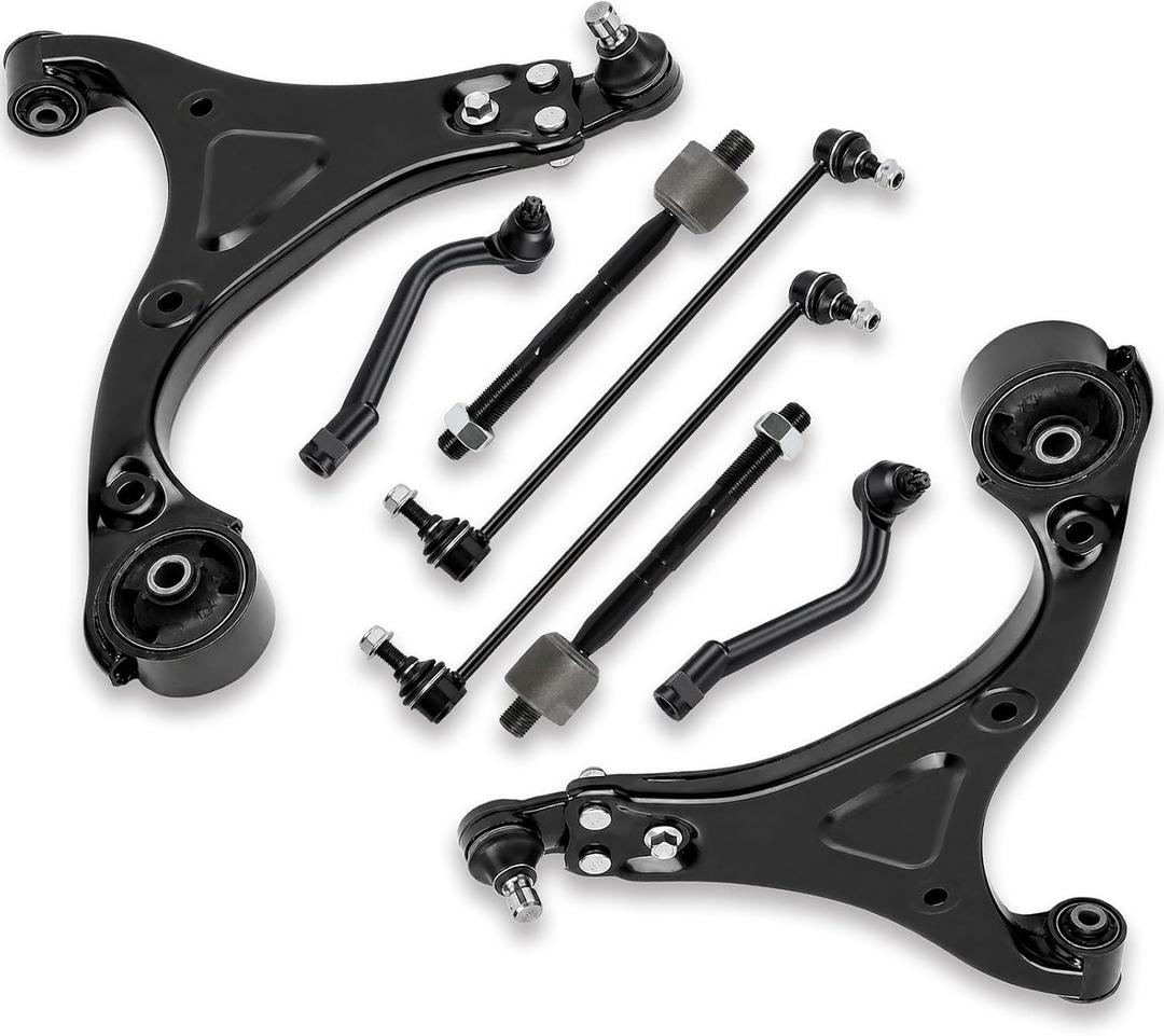 8Pcs Front Suspension Kit Compatible with 2011-2014 Hyundai Sonata 2.4L (Without Sport Suspension), Lower Control Arms w/Ball Joints, Sway Bar Links, Inner & Outer Tie Rod Ends