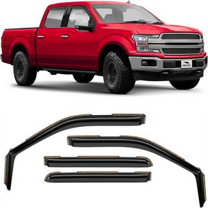 in-Channel Extra Durable Rain Guards for Trucks Ford F150 2015-2020 SuperCrew (fit for Ford F250-F550 17-25), Window Deflectors, Vent Window Visors, 4 Pieces - 220018 (For F150 15-20)