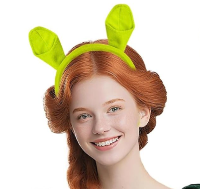 Dshengoo Halloween Green Ogre Ears Headband Werewolf Costume Set Adult,Monster Wolf Ear Cosplay Decor(for 15 years and older)