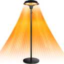 Star Patio Electric Outdoor Heater, Freestanding Patio Heater, Infrared Heaters, Hammered Bronze Finished, Tip-Over Protection, Adjustable Height and Silent Heating, ZHQ1566-C-SN2025