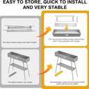 WILLBBQ Charcoal Grill for Tailgate Patio Beach Backyard, Alloy Steel BBQ Barbecue Outdoor Grilling with Durable Support Frame and Dual Adjustable Vents (31.6x7.1x5.1 inch With Accessories)