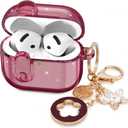 (with Safety Lock) VISOOM 2025 Clear Cases for Airpods iPods 4 Case Cover Women, Bling Airpod iPod 4 Case Soft 4th Gen Air Pods iPods Cases with Keychain for Apple Headphones Airpods4 Generation