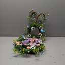 Uehdydh 25 Inch Easter Bunny Wreaths for Front Door Decoration,Easter Door Wreath with Pastel Eggs Artificial Floral Decorations for Home Indoor Outdoor Porch Wall