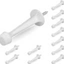 HOMOTEK 12 Pack Heavy Duty Solid Rigid Door Stop with Soft Rubber Tip, Zinc Die Cast Door Stopper Protect Wall & Door,White