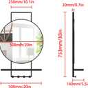 BEAUTME Wall Mirror with Shelf and Hooks, Round, Modern, 30x20 Inch Black