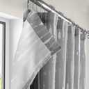 2 x HPD Half Price Drapes Blossom Printed Shower Curtain 71 Inches Long with 12 Hooks (1 Panel), Machine Washable Shower Curtains for Bathroom, 70W x 71L, Drizzle Grey