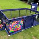 Gaorui Large Kids Baby Ball Pit - Portable Indoor Outdoor Baby Playpen Toddlers Children Safety Play Yard Fun Activities Popular Toys (Not Includes Balls) (Blue)