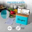 ArtEight Recipe Box - Black - 4"x6" Recipe Cards and Box Set - Durable Recipe Card Box with Thicker Metal - Includes 25 Cards and 10 Dividers - Beautiful Recipe Box with Cards and Dividers