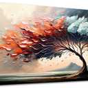 MHARTK66 Wall Decorations For Living Room Canvas Wall Art For Bedroom Office Decor Abstract Tree Landscape Wall Paintings Framed Prints Pictures Artwork Ready To Hang Hotel Room Home Decor 20x40 In (40L" x 20W", Abstract Tree Painting)