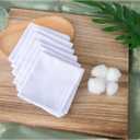 CoCoUSM Mens White 100% Cotton handkerchiefs Pack (12 PCS)