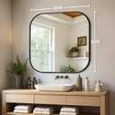 Bathroom Mirror for Wall, Black Bathroom Vanity Mirror for Over Sink 30 x 30, HD Reflection Shatterproof Square Mirror for Living Room Bedroom Entryway, Metal Frame