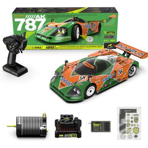 AMORIL RLAARLO 1:10 AK-787 Fast Brushless RC Cars,Top Speed 120KM/H Large Remote Control Cars with 6 Lights for Adults,4x4 On-Road Hobby Racing Vechile with Aluminum Shaft,Rubber Tire,Green