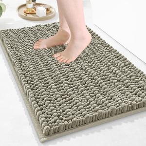 Arotive Luxury Bathroom Rugs 24x16, Extra Soft Thick Absorbent Shaggy Chenille Bath Rugs, Non-Slip Machine Wash Dry, Bath Mats for Bathroom Floor, Tub and Shower, Home Decor Accessories, Warm Taupe