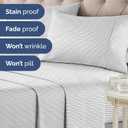 Striped Sheets - Black & White Striped Sheets - 1 Flat & 1 Fitted & 2 Pillowcases w/ Deep Pockets Wrinkle & Fade Free - Soft, Breathable and Cooling Luxury Pinstripe Bedding - Queen Size Bed Set