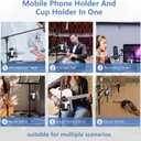 Mic Stand Cup Phone Holder 2-in-1 Beverage Device Accessory for Dance Studios Bands Symphonies Opera Rehearsals Stage Performances Music Stands Drum Racks All Stand Types