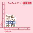 2 x (3pcs) Funny Football Stickers  Love You to The End Zone and Back Sticker, Waterproof Vinyl Football Decal for Laptop, Tumbler, Water Bottle, Scrapbook, Phone  for Boys, Girls, Fans, 3" x 2.5"