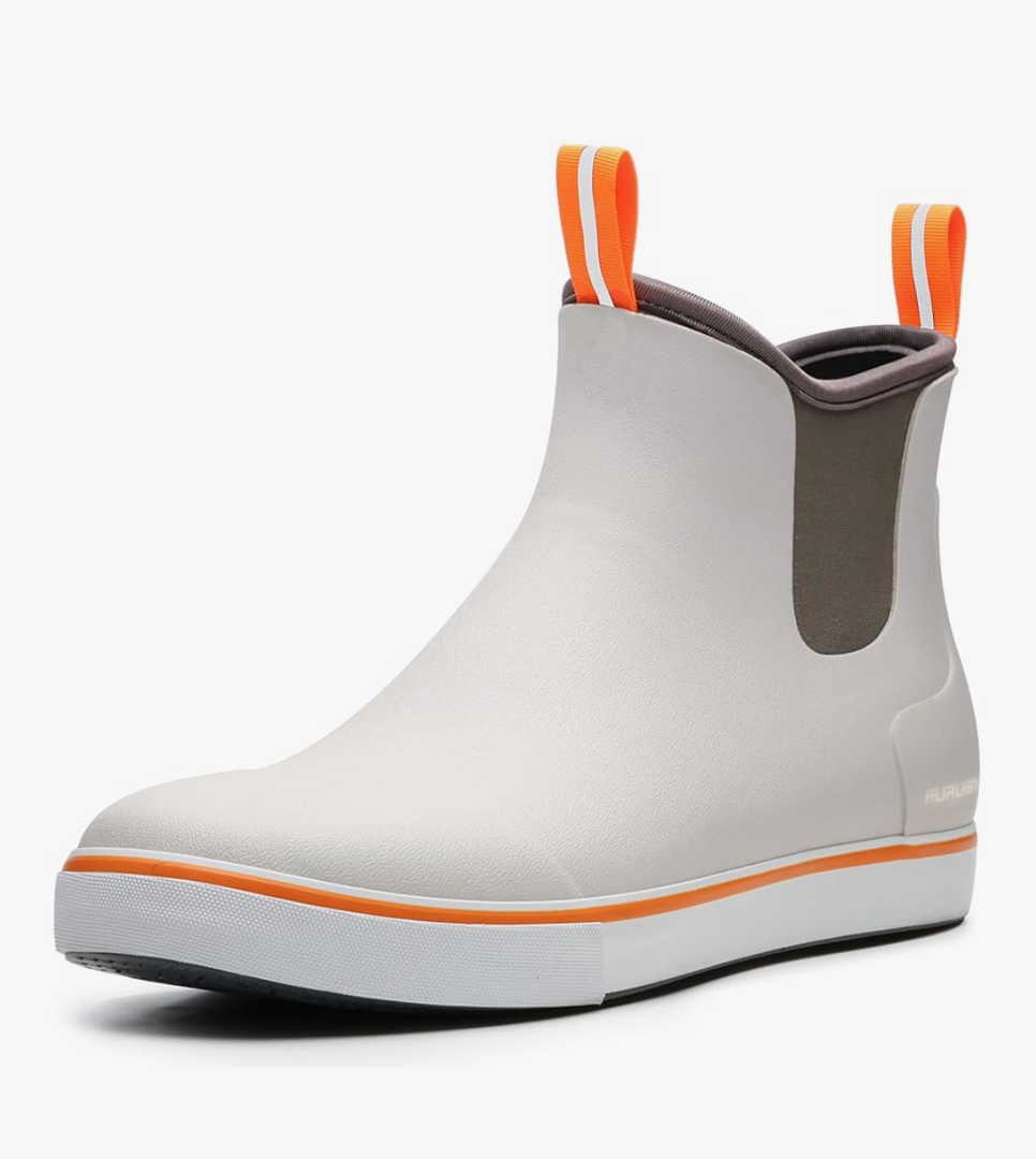 Furuian Men's Deck Boots Fishing Boots Waterproof Rain Boots Ankle Shoes Slip On Neoprene Rubber Footwear Chelsea Shoes Men Botas Para Hombre for Gardening Fishing Boating Camping Sailing, 11.5