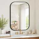 Bathroom Mirror for Wall, Black Bathroom Vanity Mirror for Over Sink 24 x 36, HD Reflection Shatterproof Mirror for Living Room Bedroom Entryway, Metal Frame Rectangular Shape