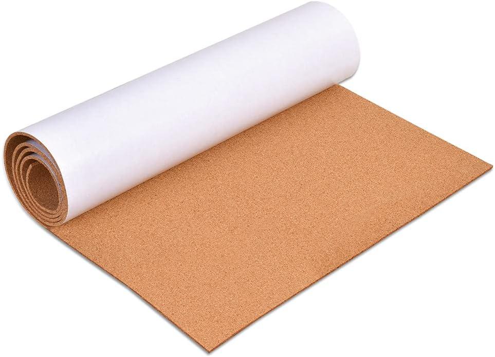 Self-Adhesive Cork Board Roll, 1/8" Thick Cork Boards for Walls, 20"x16" Cork Board Roll for Office, Home, School(3mm,40 * 50cm), Pack of